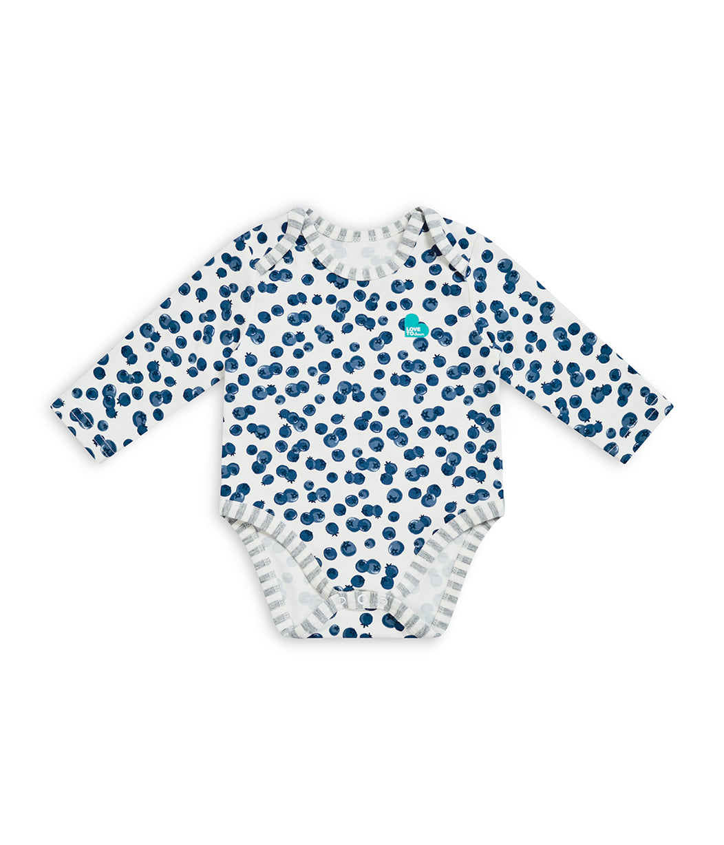 Langarm-Body Blaubeeren Denim