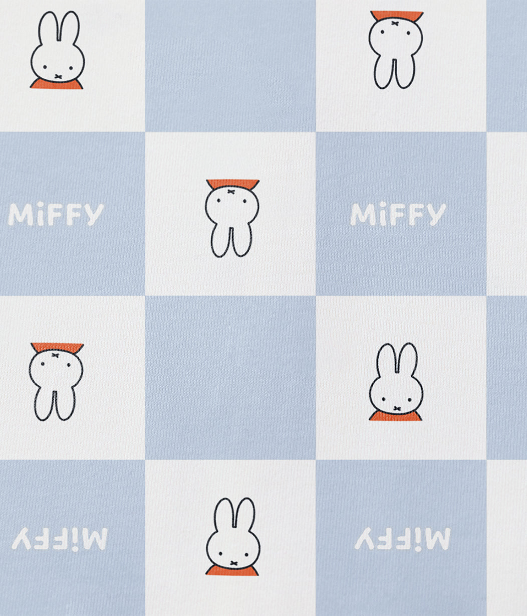 Strampler Baumwolle Blau Miffy Karomuster