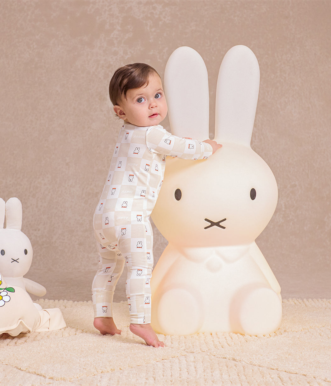 Strampler Baumwolle Birke Miffy Karomuster