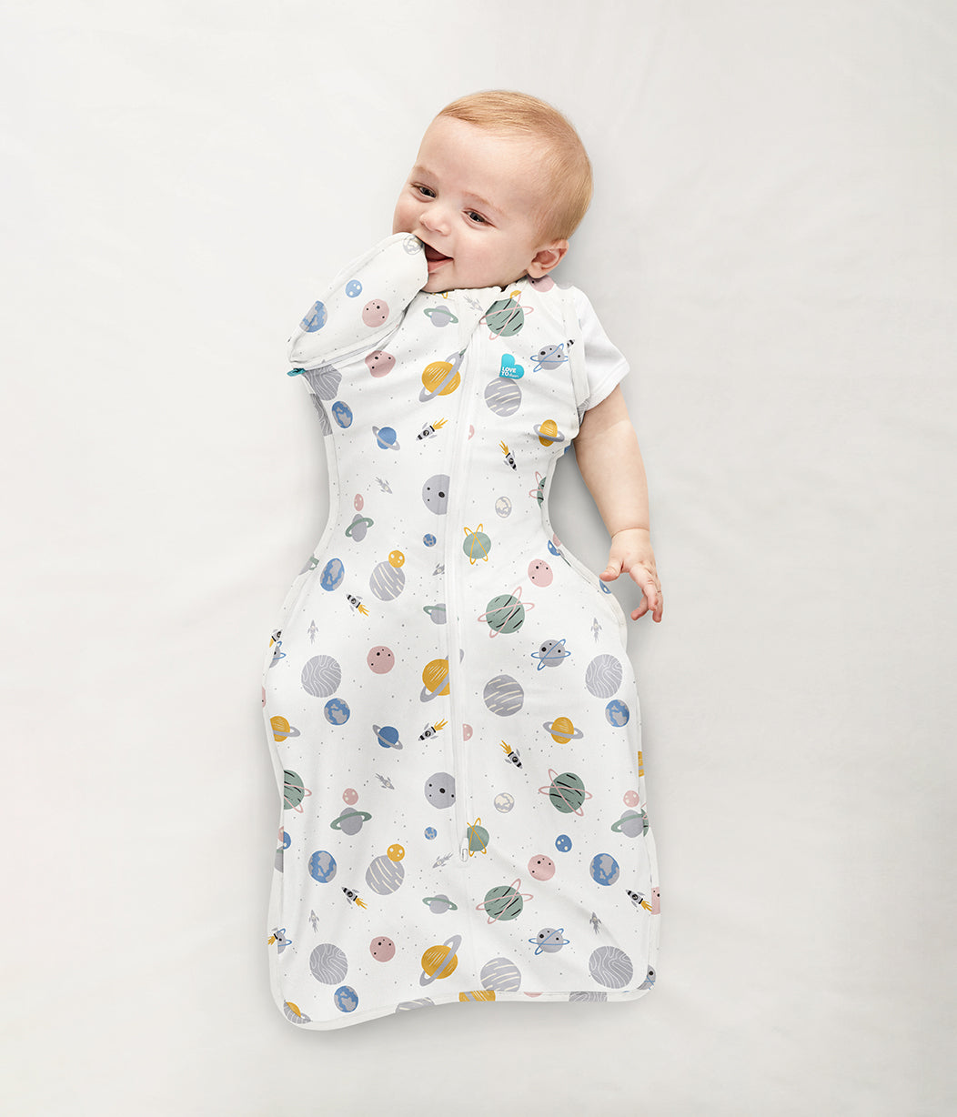 Swaddle Up™ Übergangspucksack Leicht (24-27°C) Weiß Weltall Baumwolle