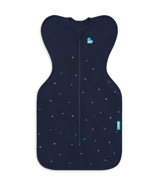 Swaddle Up™ Pucksack 1.5 TOG Baumwollfleece Marineblau Gestickter Funkelstern