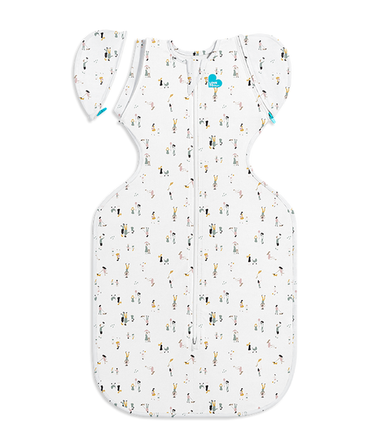 Swaddle Up™ Übergangspucksack 1.0 TOG Baumwolle Weiß Gemeinschaftmuster