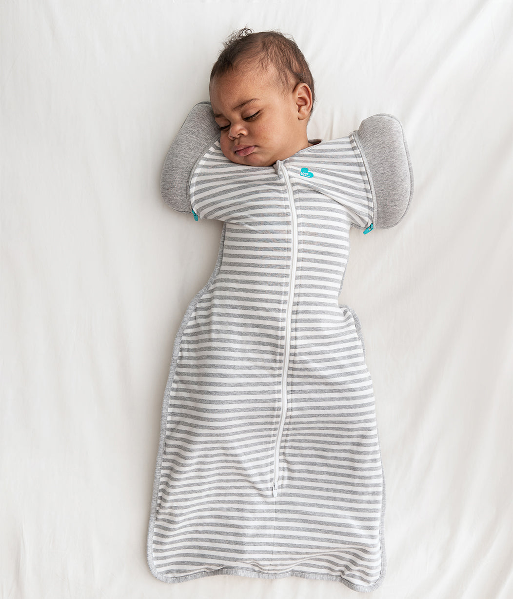 love to dream schlafsack Swaddle Up™ 2-in-1 Übergangspucksack 1.0 TOG Baumwolle Grau – Love to Dream EU