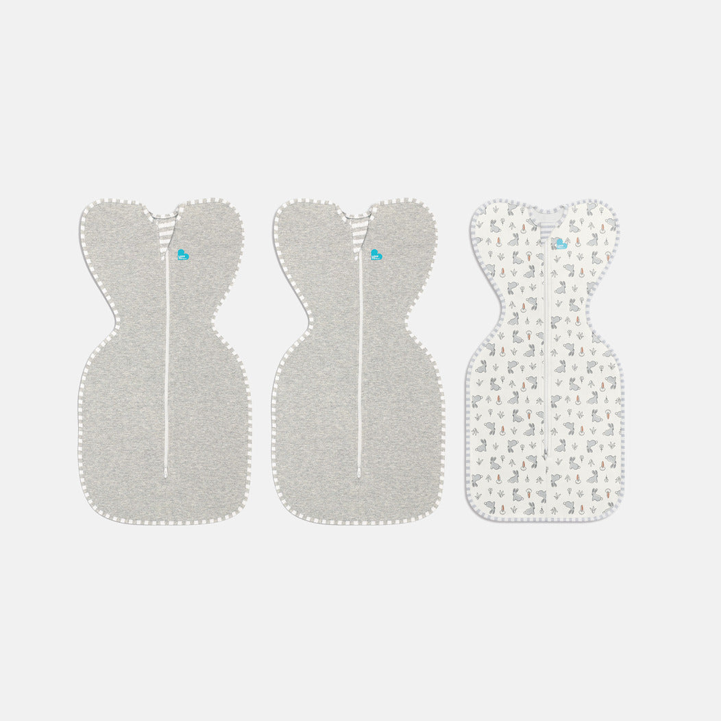 Swaddle Up™ Neugeborenen-Starterpaket Original Grau und Hase