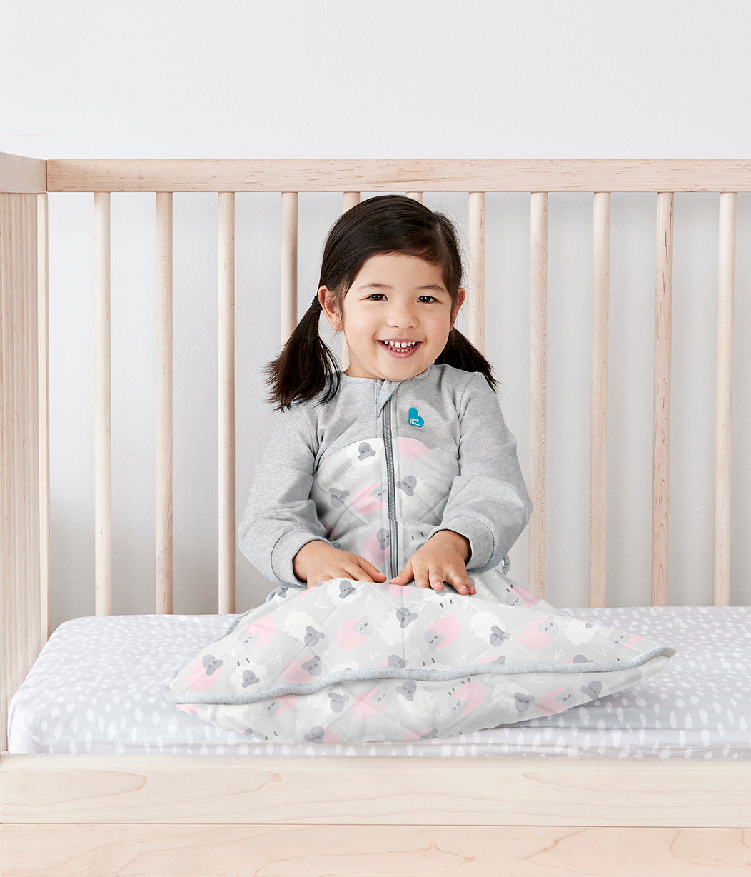 slumber company schlafsack Schlafsack 2.5 TOG Bio-Baumwolle/Merino Wolle Rosa Schafe – Love to Dream EU