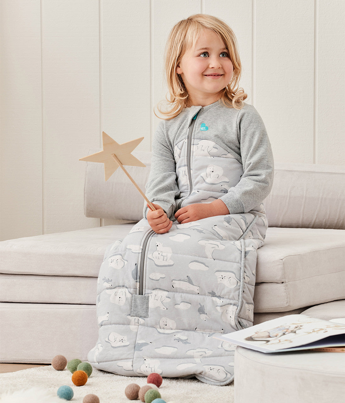 Schlafsack langarm 3.5 TOG Baumwolle Grau Südpol – Love to Dream EU