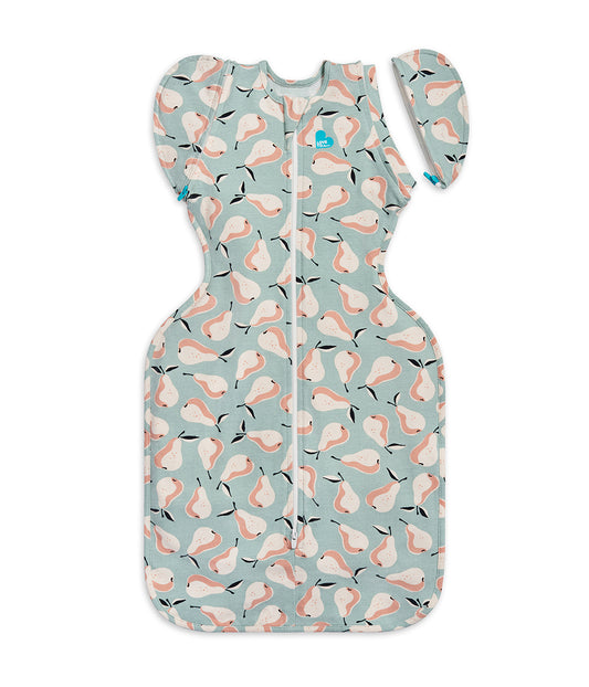 Swaddle Up™ Übergangspucksack 1.0 TOG Baumwolle Oliv Birnenmuster