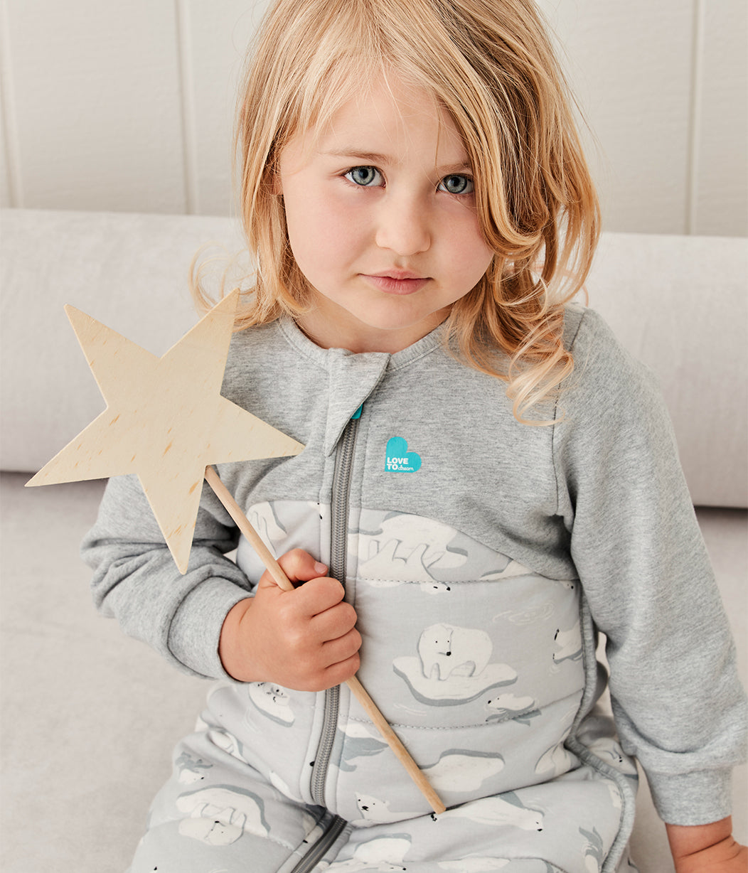schlafsack langarm winter Schlafsack langarm 3.5 TOG Baumwolle Grau Südpol – Love to Dream EU