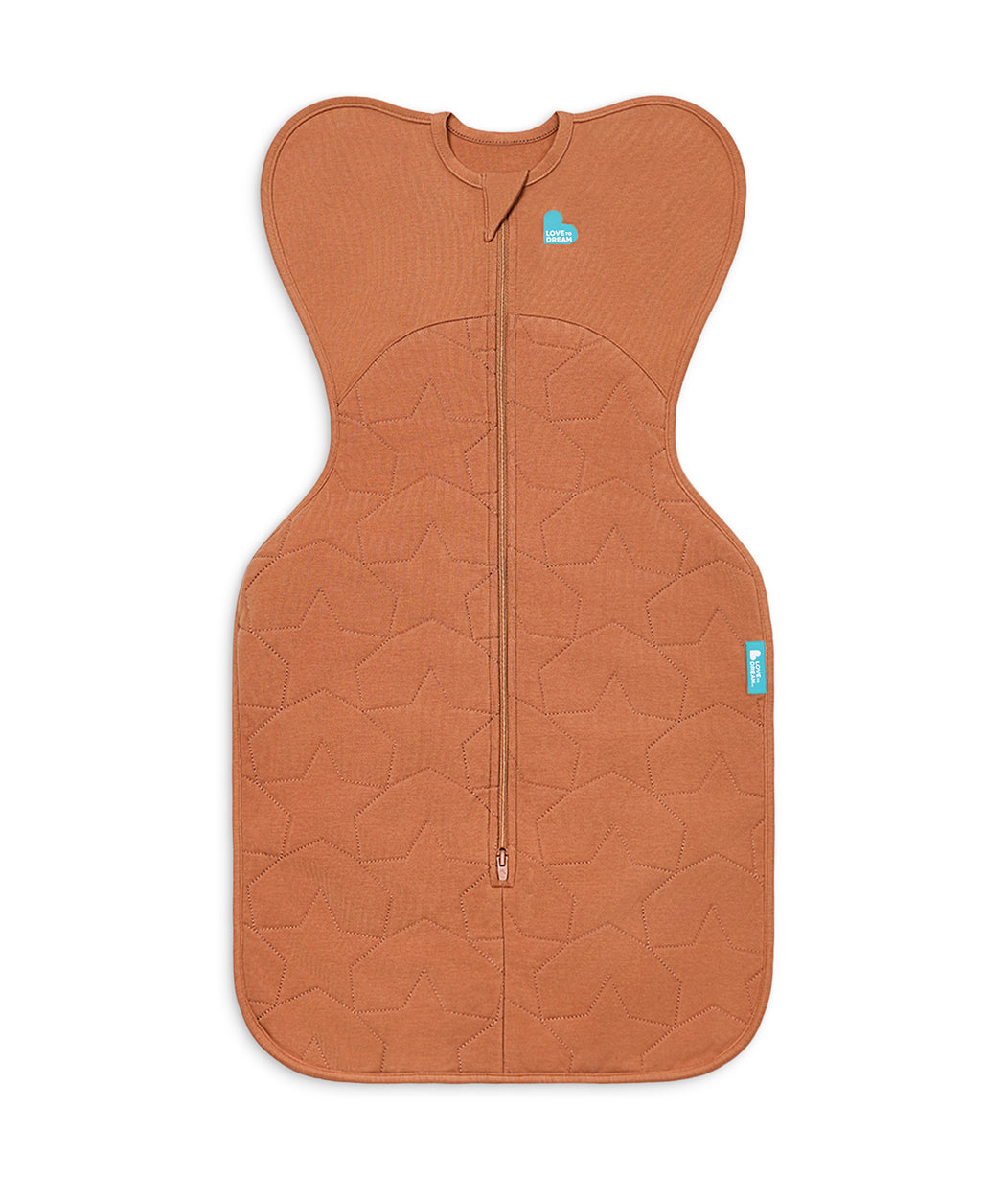 Swaddle Up Starter Bundle | 1,5 | 2,5 | 3,5 TOG | Bordeauxrot Herzen | Haselnuss Stern | Naturmeliert Mond