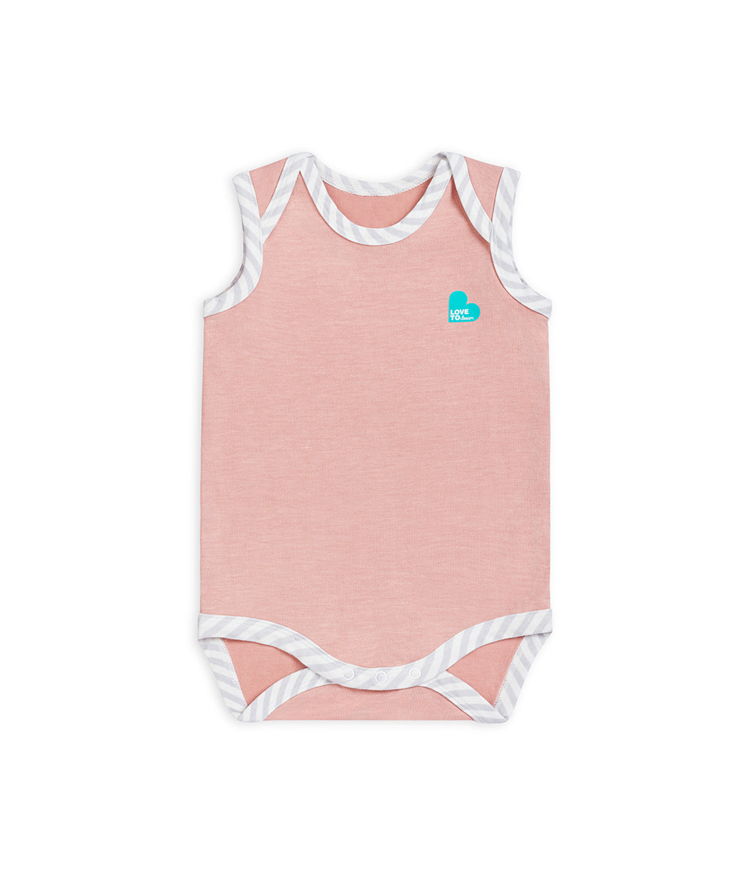 Love To Dream™ ECOVERO™ Ärmelloser Body Grau Gestreift Rosa