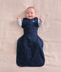 Swaddle Up™ 2-in-1 Transition Bag 1.5 TOG Cotton Fleece Marine Twinkle Embroidery