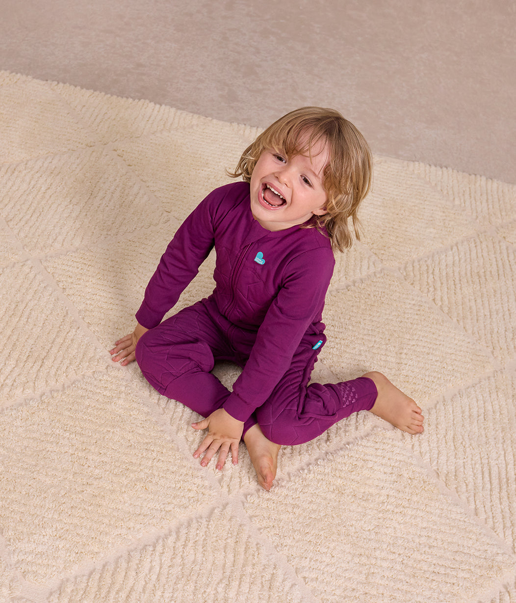 Schlafanzug Bundle | 1,5 | 2,5 TOG | Naturmeliert Zweige | Pflaume Gesteppter Stern