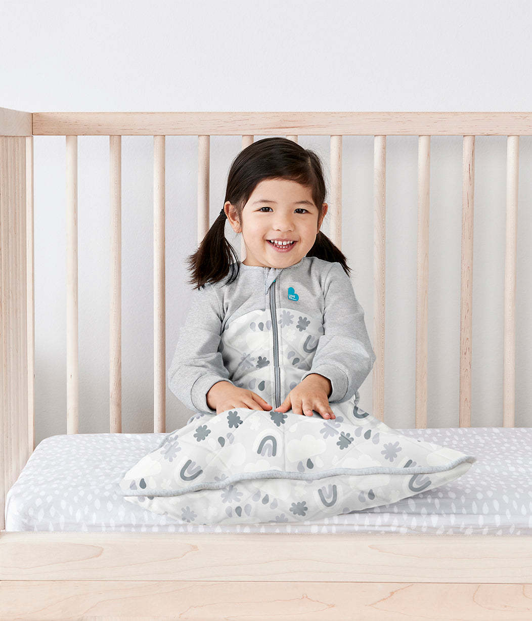 Schlafsack 2.5 TOG Bio-Baumwolle/Merino Wolle Grau Wolken