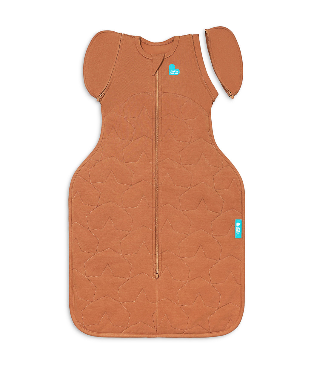 Swaddle Up™ 2-in-1 Übergangspucksack 2.5 TOG Baumwolle Haselnuss Gesteppter Stern