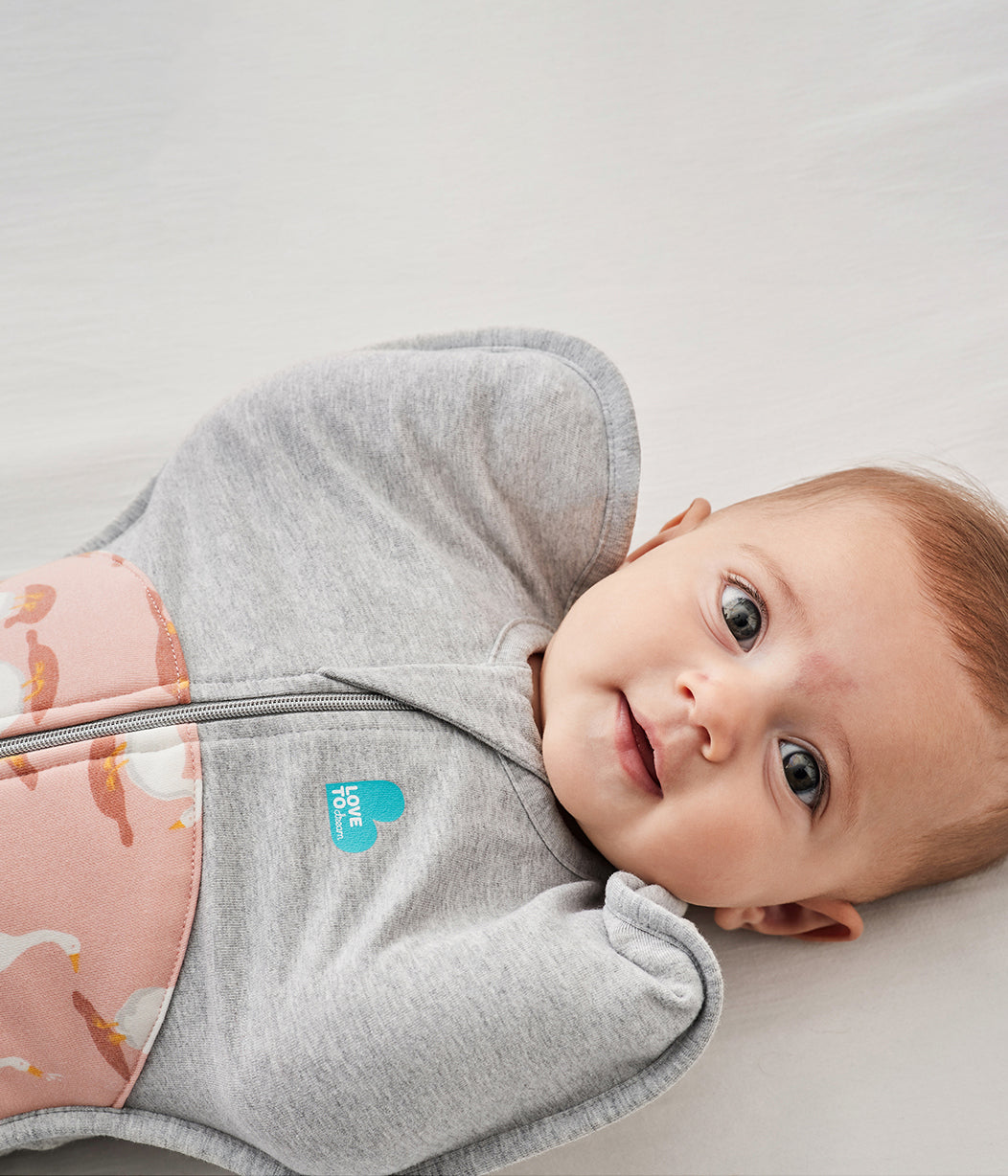 Swaddle Up™ Pucksack Kühl (16-20°C) Altrosa Dumme Gans Gesteppte Baumwolle