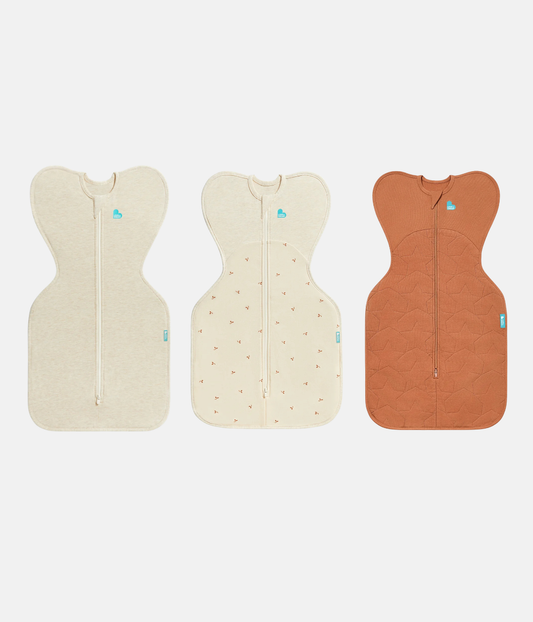 Swaddle Up Starter Bundle | 1.0 | 1.5 | 2.5 TOG | Naturmeliert | Naturmeliert Zweige | Haselnuss Gesteppter Stern