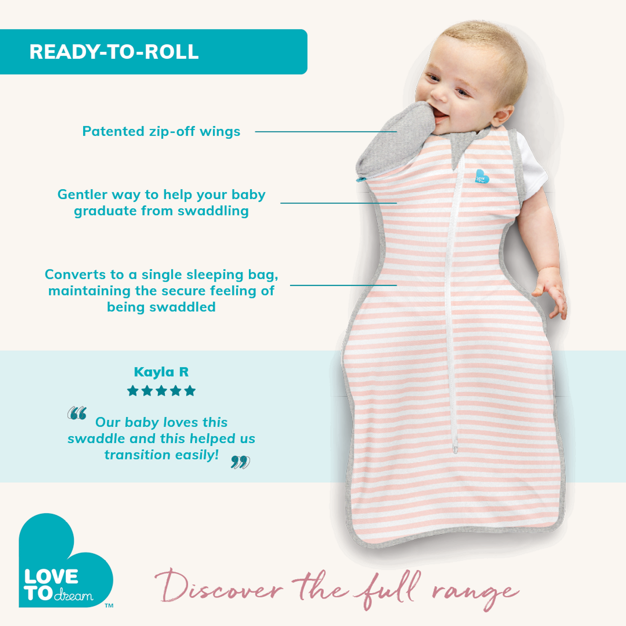 Swaddle Up™ Übergangspucksack Hüftdysplasie Grau