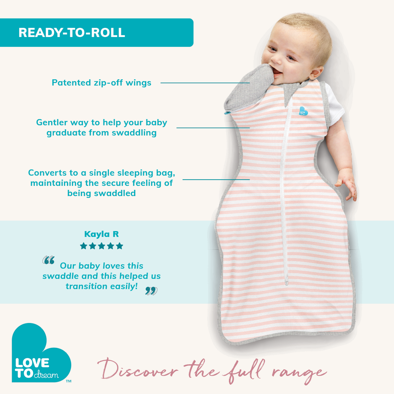 schlafsack hüftdysplasie Swaddle Up™ 2-in-1 Übergangspucksack Hüftdysplasie 1.0 TOG Baumwolle Grau – Love to Dream EU