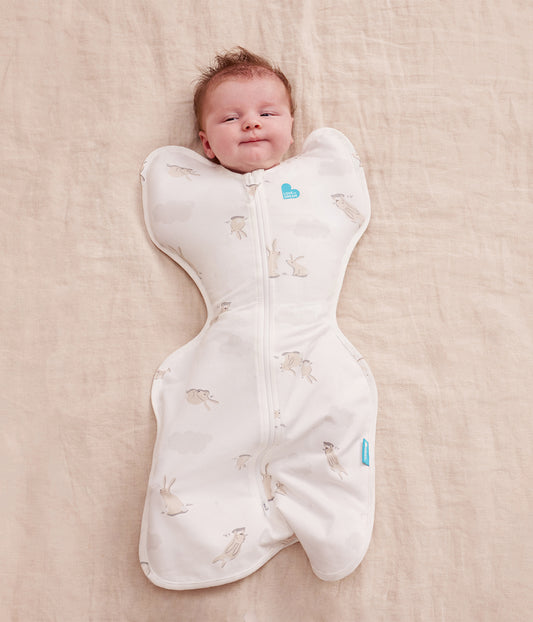 Swaddle Up™ Pucksack 1.0 TOG Baumwolle Weiß Wolken Häschen