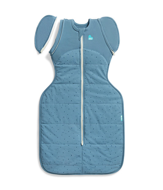 Swaddle Up™ 2-in-1 Übergangspucksack 2.5 TOG Baumwolle Sturmblau Steinchen