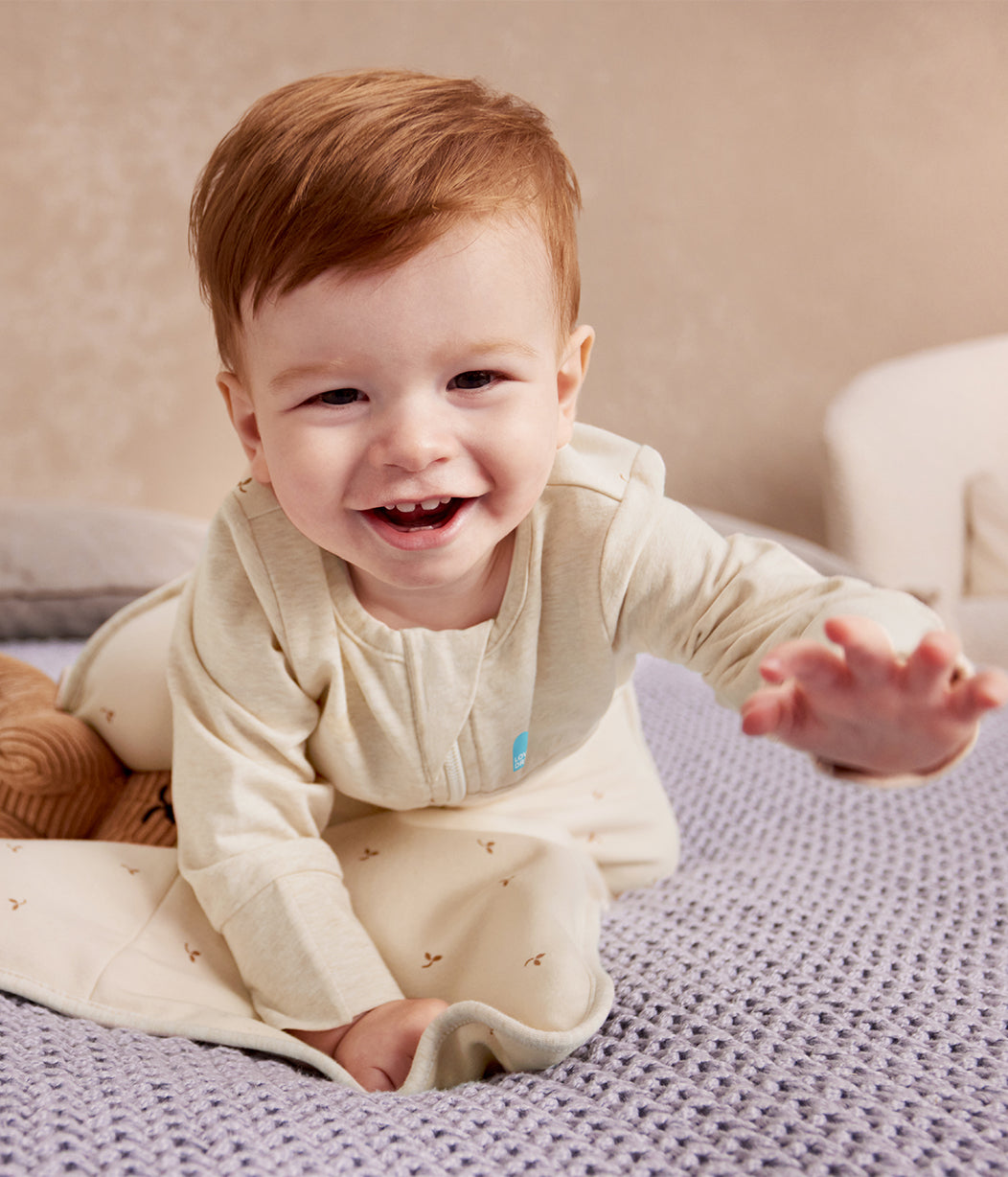 Schlafsack langarm 1.5 TOG Baumwolle Naturmeliert Zweige