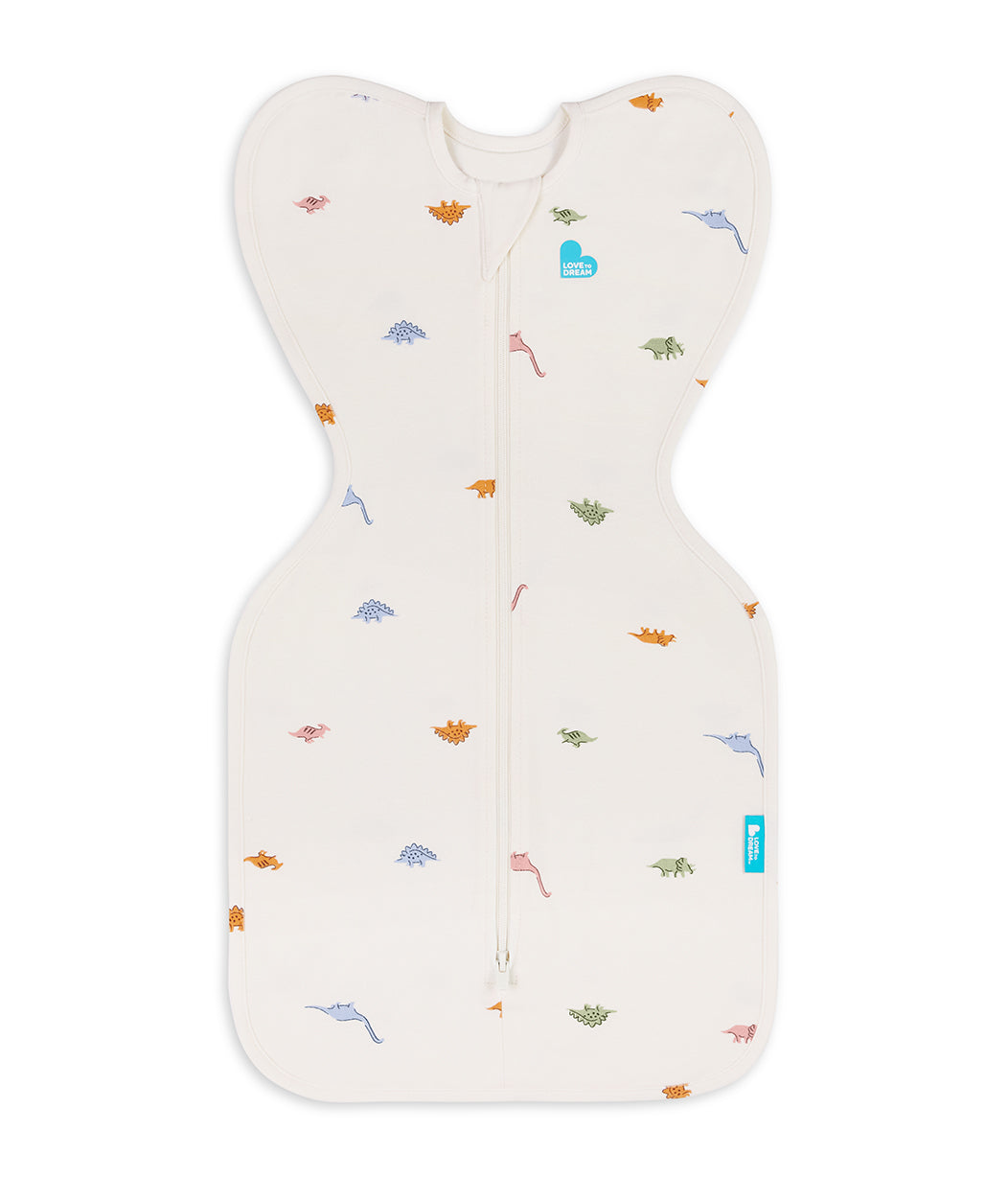 Swaddle Up Starter Set | 1,0 TOG | Naturmeliert | Weiß Wolken Häschen | Crème Dino Schnarch