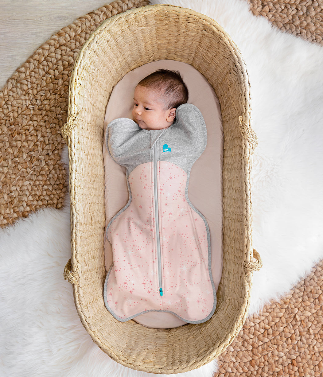 Swaddle Up™ Pucksack Mild (18-24°C) Rosa Nordstern Baumwollfleece