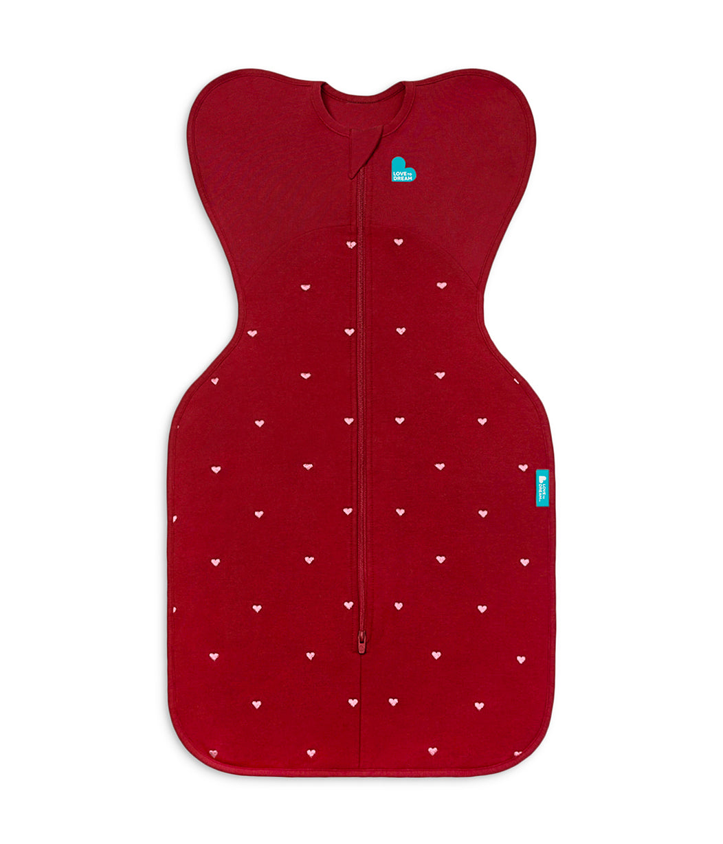 Swaddle Up Starter Bundle | 1.0 | 1.5 TOG | Blush Cherries | Maroon Hearts Embroidery