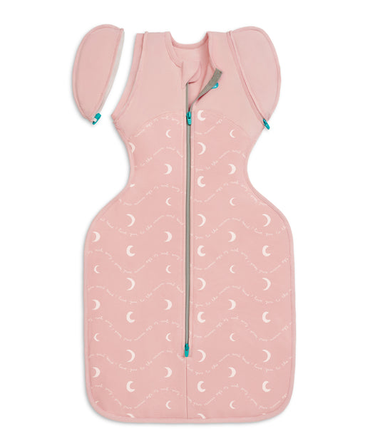 Swaddle Up™ Übergangspucksack 1.5 TOG Baumwolle Altrosa Mond und zurück