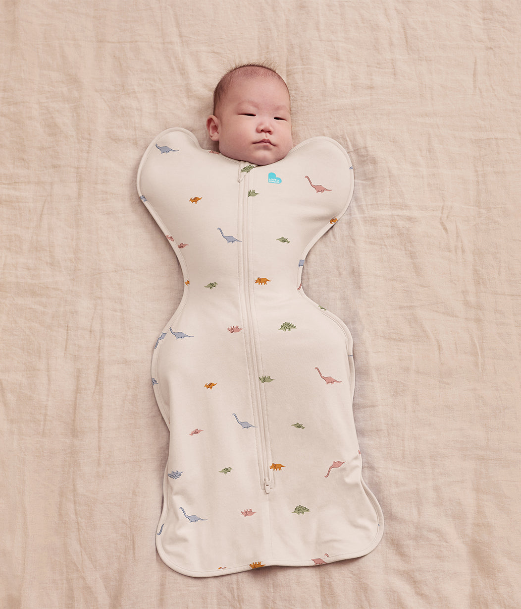 Swaddle Up Starter Set | 1,0 TOG | Naturmeliert | Weiß Wolken Häschen | Crème Dino Schnarch