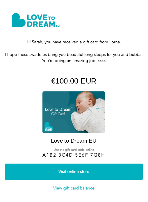 Love to Dream Geschenkkarte