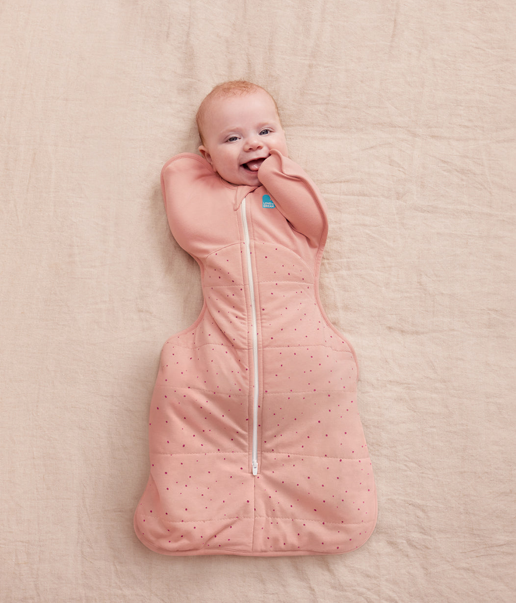 Swaddle Up Starter-Set | 2,5 TOG | Rosa Steinchen 2 | Weiß Träumer