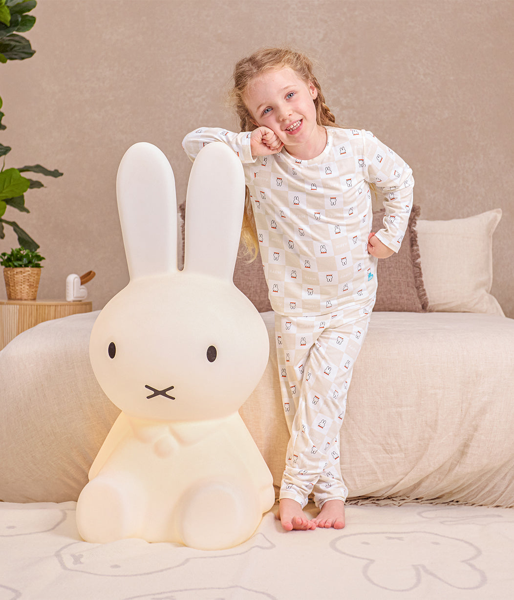Kinder Langarm Pyjama-Set Viskose aus Bambus Birke Miffy Karomuster