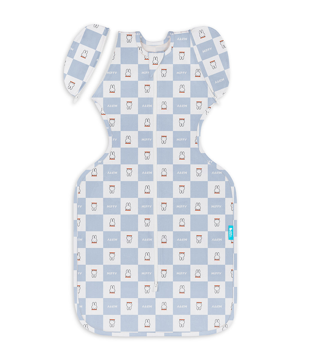 Swaddle Up™ 2-in-1 Übergangspucksack 1.0 TOG Baumwolle Blau Miffy Karomuster