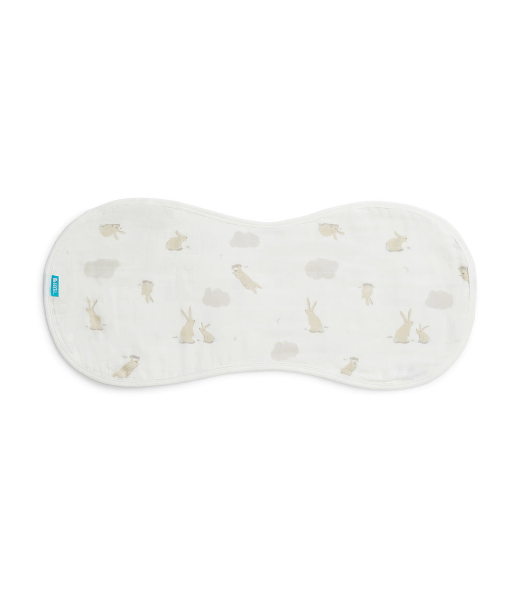Burp Cloth 2 Pack Muslin White Cloud Bunnies