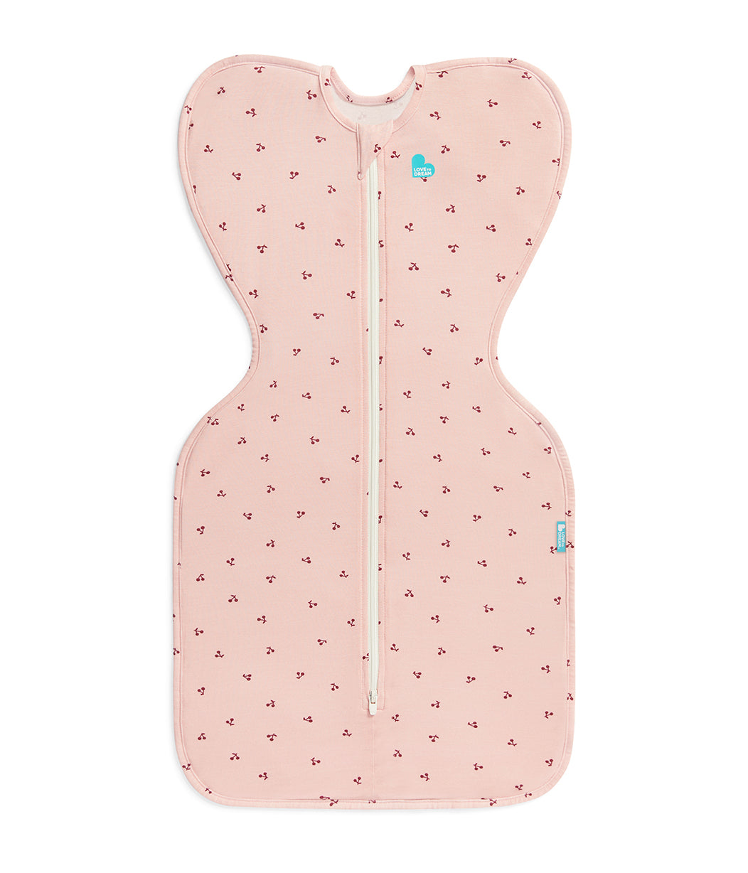 Swaddle Up Starter Bundle | 1.0 | 1.5 TOG | Blush Cherries | Maroon Hearts Embroidery