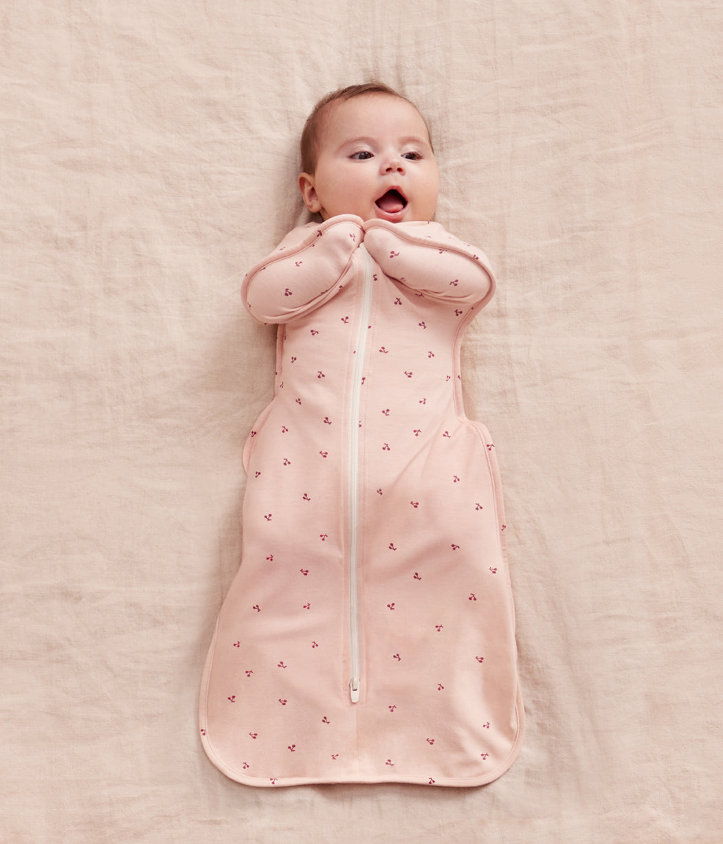 Swaddle Up Starter Bundle | 1.0 | 1.5 TOG | Blush Cherries | Maroon Hearts Embroidery