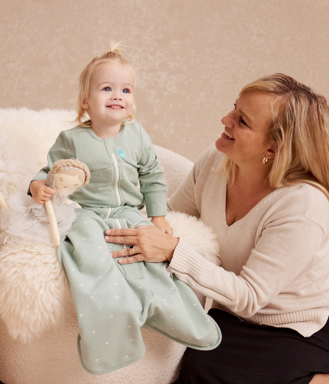 Schlafsack langarm 1.5 TOG Baumwolle Oliv Zweige – Love to Dream EU