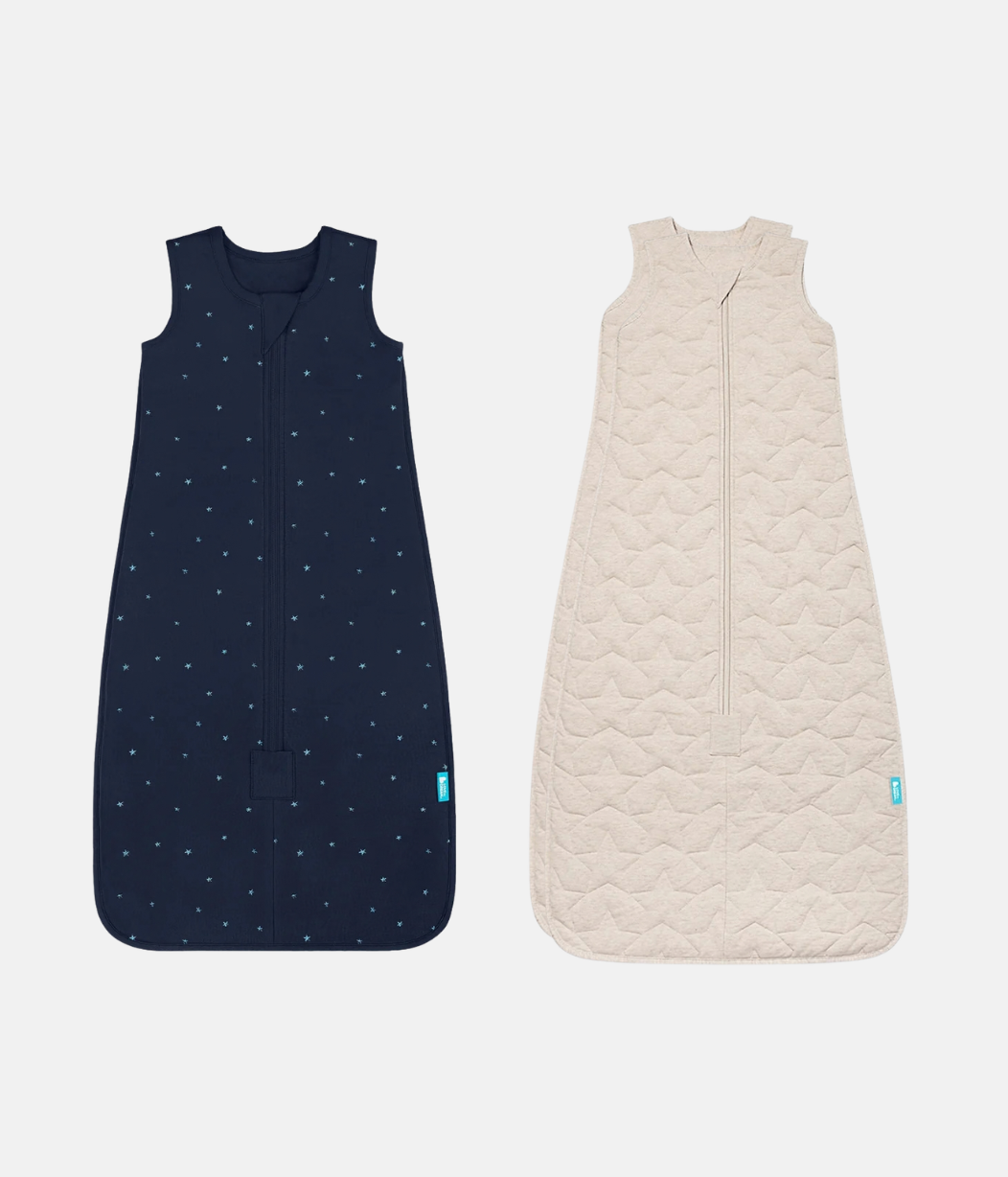 Schlafsack Bundle | 1,5 | 2,5 TOG | Marineblau Funkelstern | Naturmeliert Stern