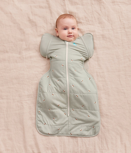 Swaddle Up™ Übergangspucksack 2.5 TOG Baumwolle Oliv Bienen