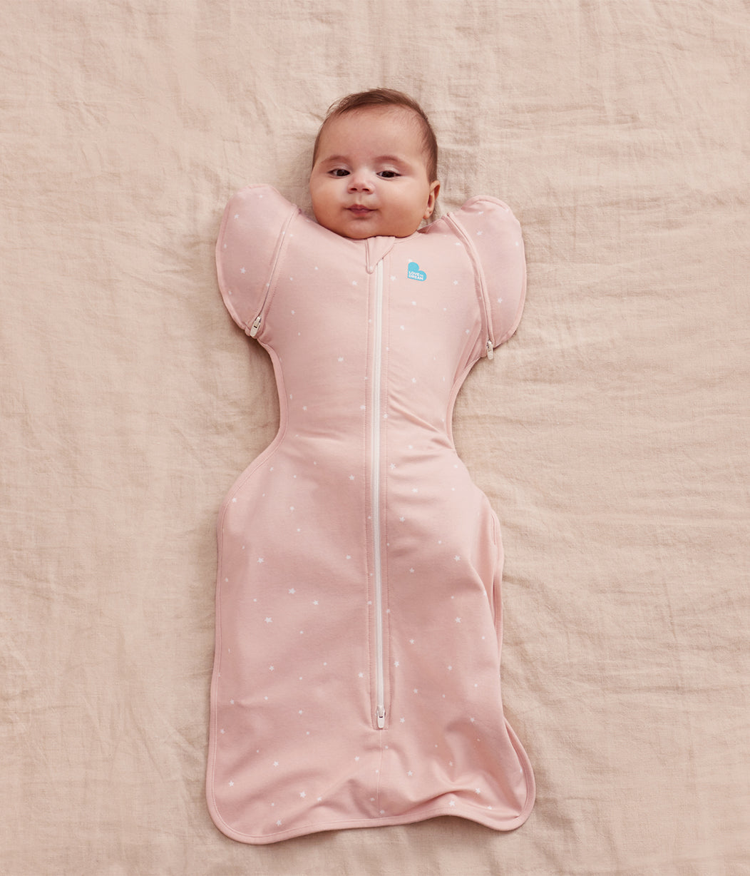 Swaddle Up™ Übergangspucksack 1.0 TOG Baumwolle Puderrosa Funkelstern