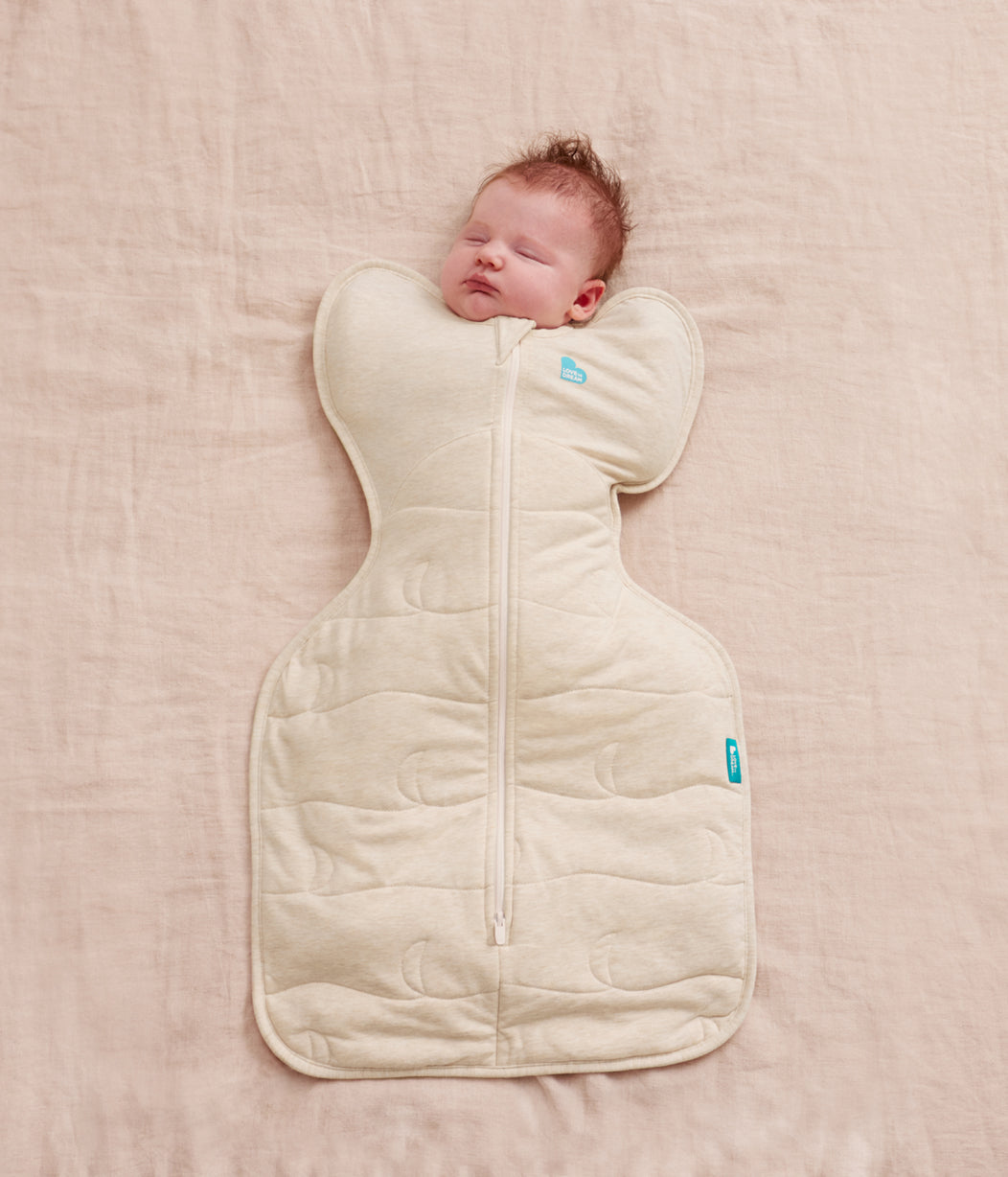 Swaddle Up Starter Bundle | 1,5 | 2,5 | 3,5 TOG | Bordeauxrot Herzen | Haselnuss Stern | Naturmeliert Mond