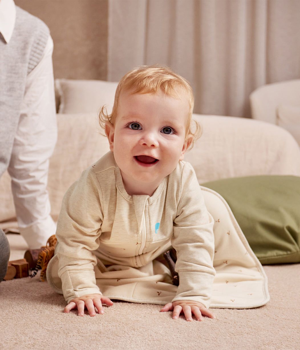 Schlafsack langarm 1.5 TOG Baumwolle Naturmeliert Zweige